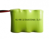 3.6 V 2/3 AA600mA nimh batteries